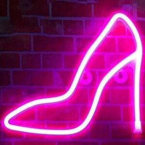 Pink Neon High Heel LED Light Wall Decor